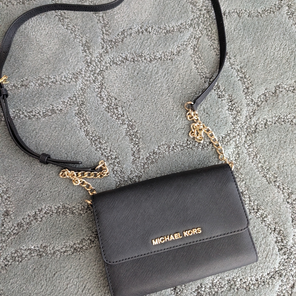 Michael Kors Black and Gold Crossbody Bag